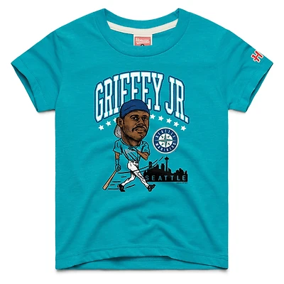 Youth Homage Ken Griffey Jr. Teal Seattle Mariners Cooperstown Collection Caricature Tri-Blend T-Shirt