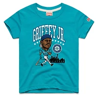 Youth Homage Ken Griffey Jr. Teal Seattle Mariners Cooperstown Collection Caricature Tri-Blend T-Shirt