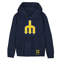Youth Mitchell & Ness Navy Seattle Mariners Retro Logo Hoodie