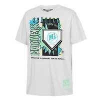 Youth Mitchell & Ness  White Seattle Mariners Cooperstown Neon Field Shock T-Shirt
