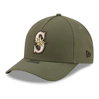 Youth New Era Olive Seattle Mariners 2026 Armed Forces Day 9FORTY M-Crown Adjustable Hat