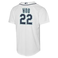 Youth Nike Bryan Woo White Seattle Mariners Home Baseline Jersey