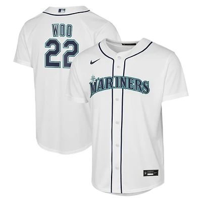 Maillot domicile Nike Bryan Woo blanc des Mariners de Seattle pour jeunes