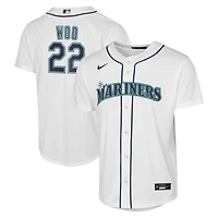 Maillot domicile Nike Bryan Woo blanc des Mariners de Seattle pour jeunes