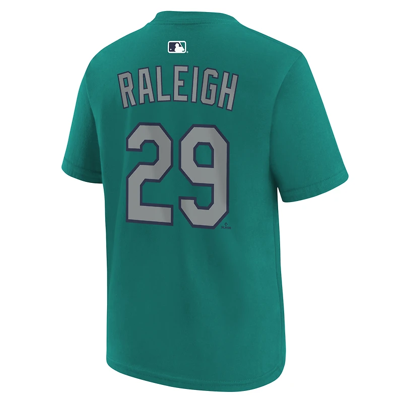 Youth Nike Cal Raleigh Teal Seattle Mariners Name & Number T-Shirt