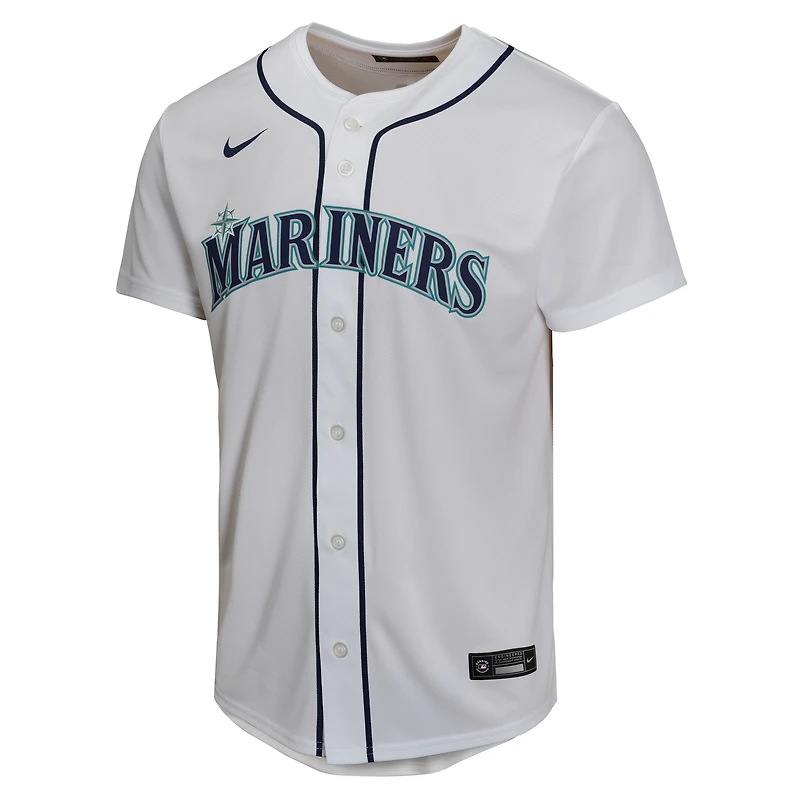 Maillot de joueur match à domicile Nike Julio Rodríguez pour jeunes des Seattle Mariners, blanc
