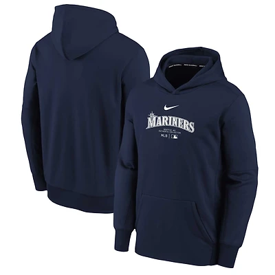 Sweat à capuche Nike Seattle Mariners Authentic Collection Performance pour jeune, bleu marine