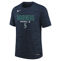 T-shirt Nike Velocity Dri-FIT pour enfant, collection authentique Seattle Mariners, bleu marine