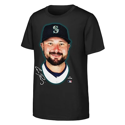 T-shirt Youth Outerstuff Cal Raleigh Black Seattle Mariners Headliner