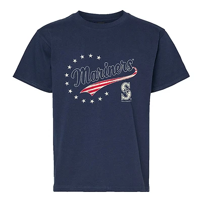 Youth Soft as a Grape Navy Seattle Mariners Americana T-Shirt