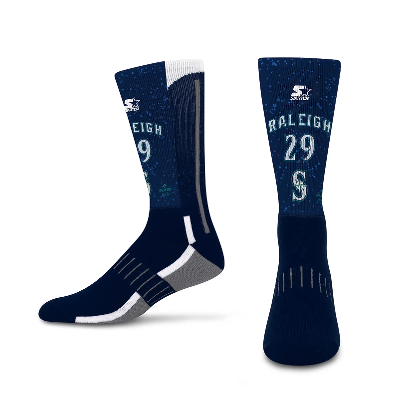 Youth Starter Cal Raleigh Navy Seattle Mariners Jersey Arch Crew Socks