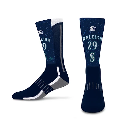 Youth Starter Cal Raleigh Navy Seattle Mariners Jersey Arch Crew Socks