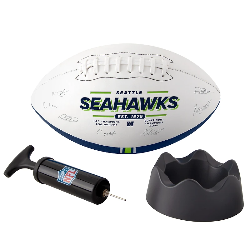 Ballon de football à signature autographe des Seahawks de Seattle