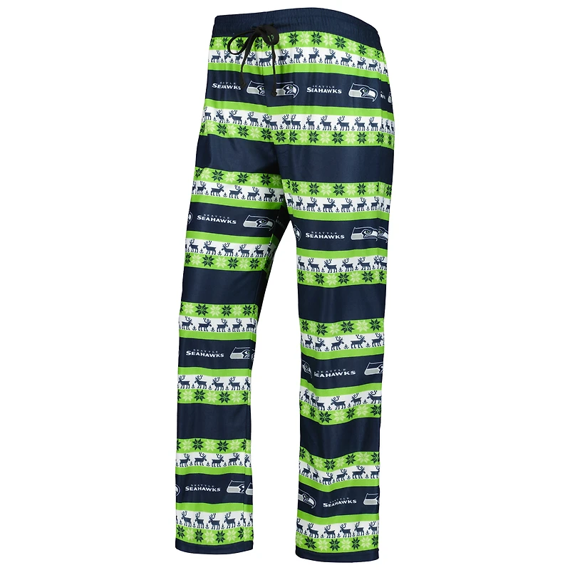 FOCO College Navy Seattle Seahawks Wordmark Ugly Pyjama pour femme