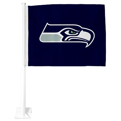 Drapeau bleu Seattle Seahawks Premium pour voiture recto-verso
