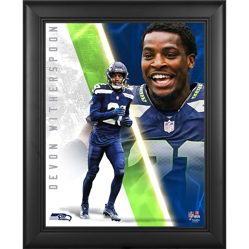 Collage Radiance encadré de Devon Witherspoon (Seattle Seahawks), 33 x 41 cm