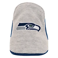 Girls Infant Heather Gray/Navy Seattle Seahawks All Dolled Up Three-Piece Bodysuit, Skirt & Booties Set