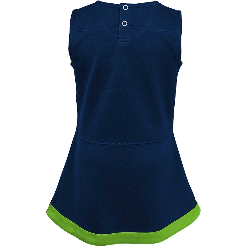 Girls Infant Navy Seattle Seahawks Cheer Captain Jumper Dress