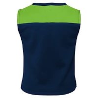 Girls Preschool College Navy Seattle Seahawks Spirit Two-Piece Cheerleader Set