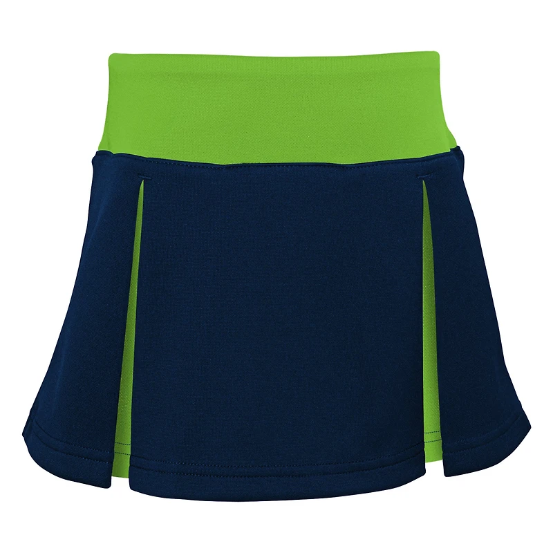 Filles Preschool College Navy Seattle Seahawks Spirit Ensemble de pom-pom girl deux pièces