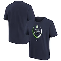 T-shirt préscolaire Nike College Navy Seattle Seahawks Icon pour fille