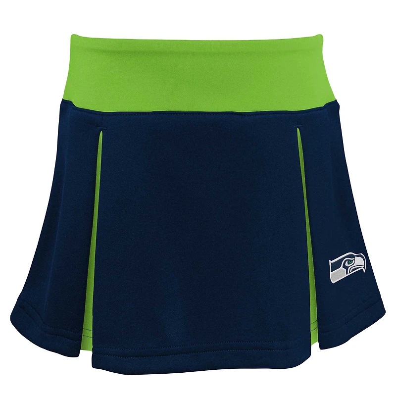 Girls Youth Navy Seattle Seahawks Spirit Two-Piece Cheerleader Set