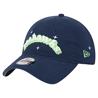 Girls Youth New Era  College Navy Seattle Seahawks Cheer 9TWENTY Adjustable Hat