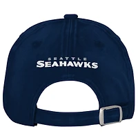 Girls Youth Outerstuff College Navy Seattle Seahawks Gridiron Adjustable Hat