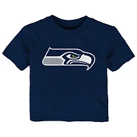 T-shirt avec logo principal des Seattle Seahawks, bleu marine universitaire