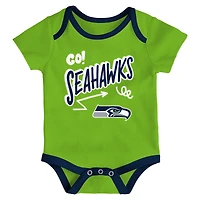 Infant Outerstuff  Seattle Seahawks All Day Play Three-Piece Bodysuit Set