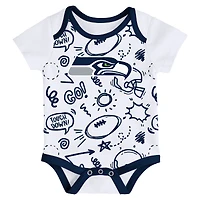 Infant Outerstuff  Seattle Seahawks All Day Play Three-Piece Bodysuit Set