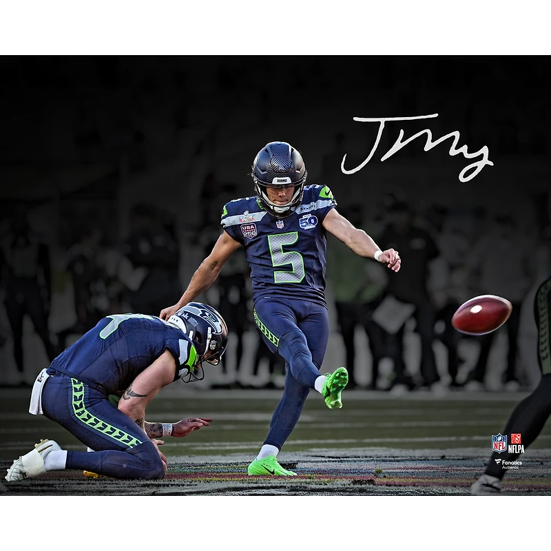 Photo 8" x 10" dédicacée de Jason Myers, joueur des Seattle Seahawks, champions du Super Bowl LX