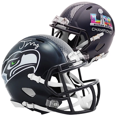 Casque miniature Riddell Speed autographié par Jason Myers, des Seahawks de Seattle, champions du Super Bowl LX