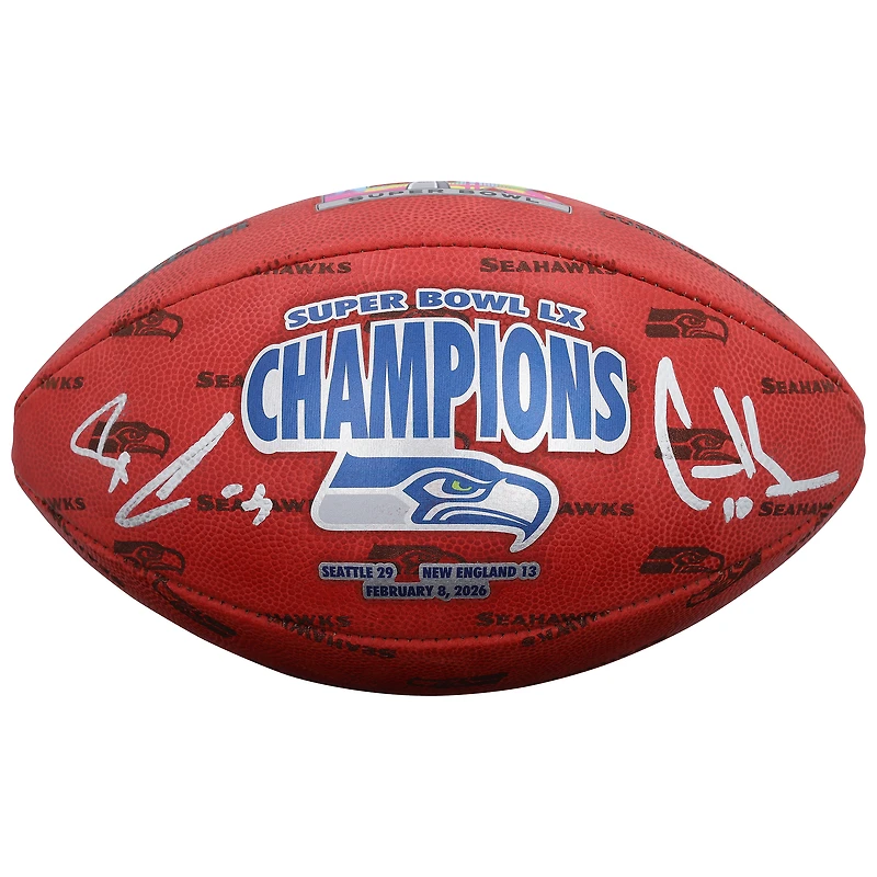 Jaxon Smith-Njigba & Cooper Kupp Seattle Seahawks Autographed Super Bowl LX Champions Wilson Duke Football