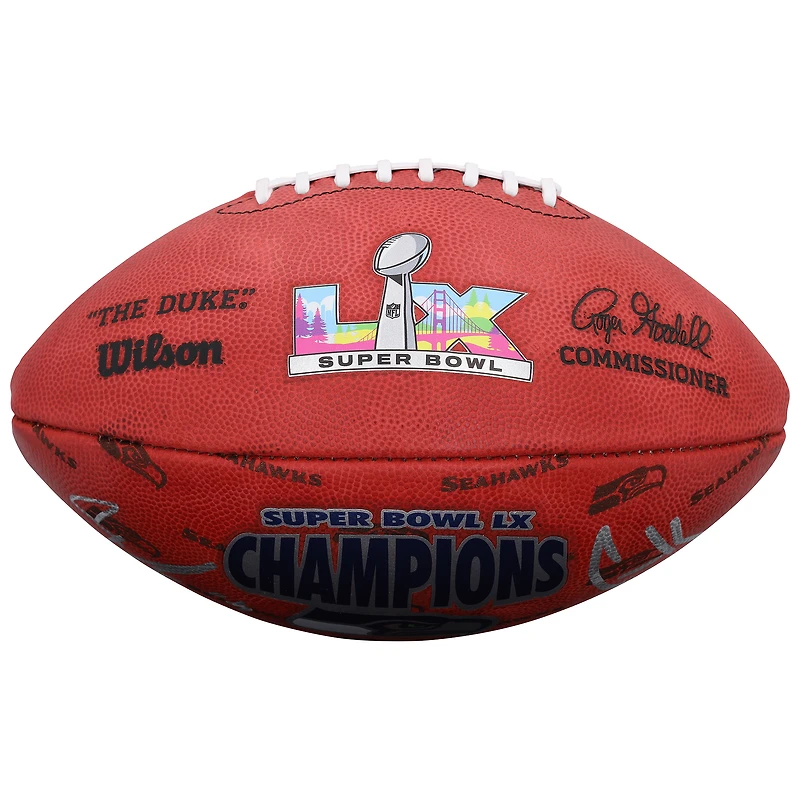 Jaxon Smith-Njigba & Cooper Kupp Seattle Seahawks Autographed Super Bowl LX Champions Wilson Duke Football