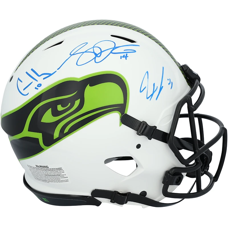 Jaxon Smith-Njigba, Sam Darnold & Cooper Kupp Seattle Seahawks Autographed Riddell Lunar Speed Authentic Helmet