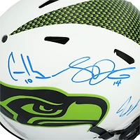 Jaxon Smith-Njigba, Sam Darnold & Cooper Kupp Seattle Seahawks Autographed Riddell Lunar Speed Authentic Helmet