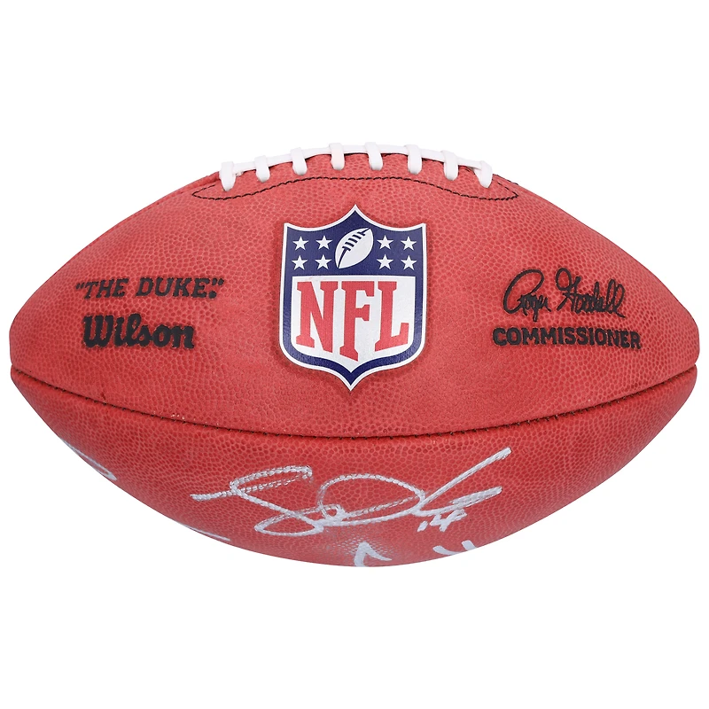Jaxon Smith-Njigba, Sam Darnold & Cooper Kupp  Seattle Seahawks Autographed Wilson Duke Full Color Football