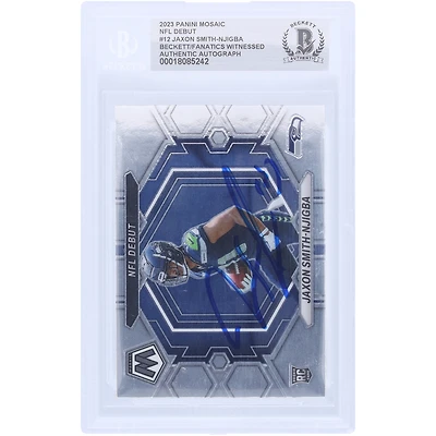 Jaxon Smith-Njigba Seattle Seahawks autographié Panini Mosaic 2023 NFL Debut #ND-12 Beckett Fanatics a vu une carte de recrue authentifiée