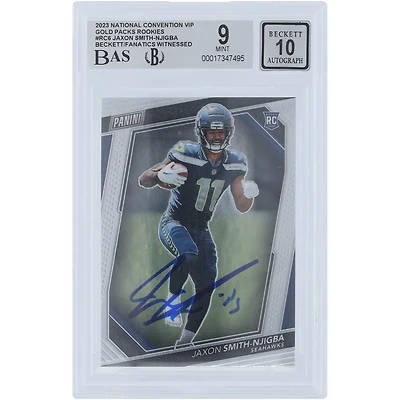 Jaxon Smith-Njigba Seattle Seahawks Autographed 2023 Panini National Convention Rookies #RC6 Beckett Fanatics Witnessed Authenticated 9/10 Rookie Card 
