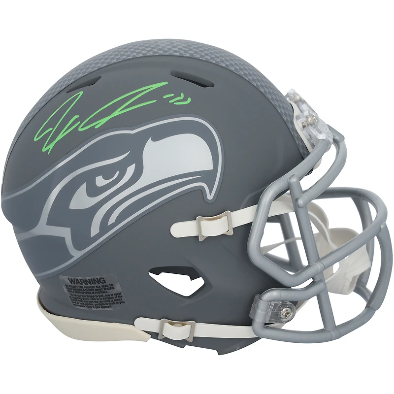 Casque Riddell 2024 Slate Speed ​​Mini autographié par Jaxon Smith-Njigba des Seattle Seahawks