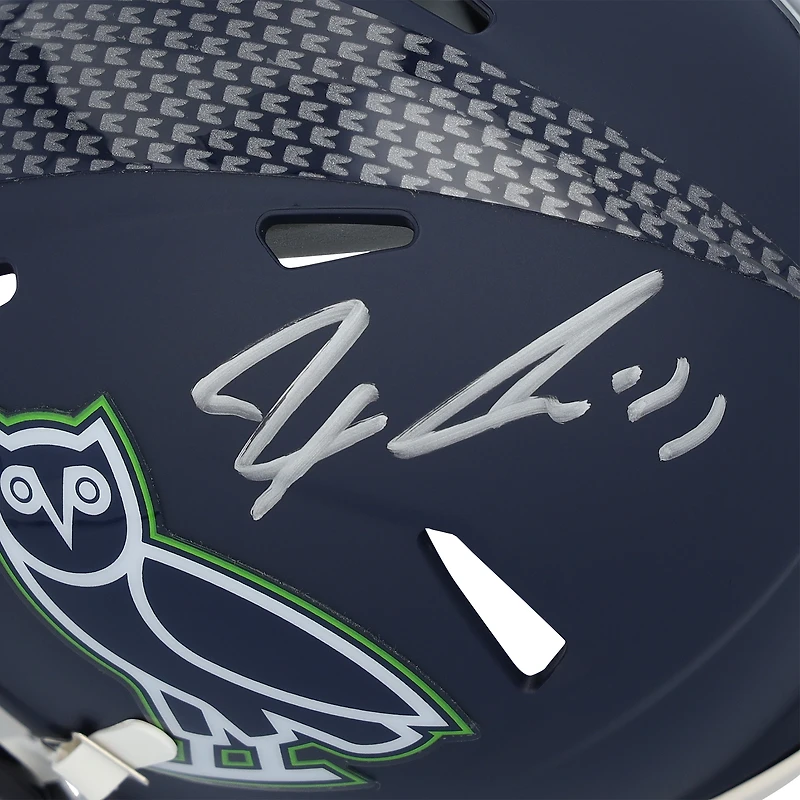 Casque Riddell OVO Speed Mini autographié par Jaxon Smith-Njigba des Seattle Seahawks