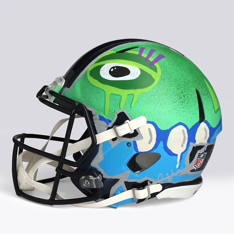 Jaxon Smith-Njigba Seattle Seahawks Autographed Riddell Speed Authentic Helmet - Art by JPO - Limited Edition #1/1