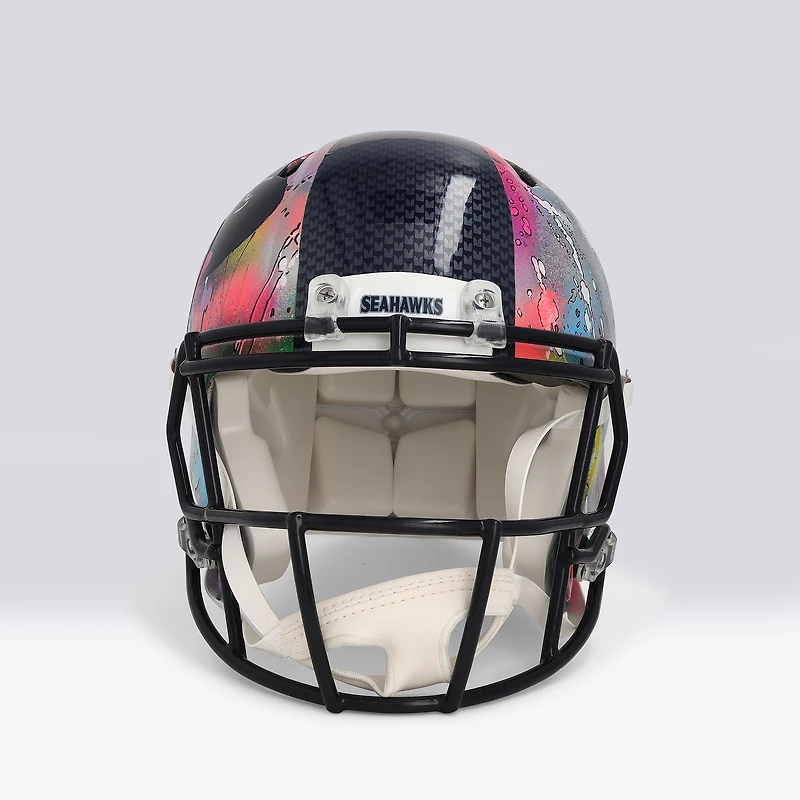 Jaxon Smith-Njigba Seattle Seahawks Autographed Riddell Speed Authentic Helmet - Art by Shawn Voelker - NF70444444