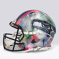 Jaxon Smith-Njigba Seattle Seahawks Autographed Riddell Speed Authentic Helmet - Art by Shawn Voelker - NF70444444