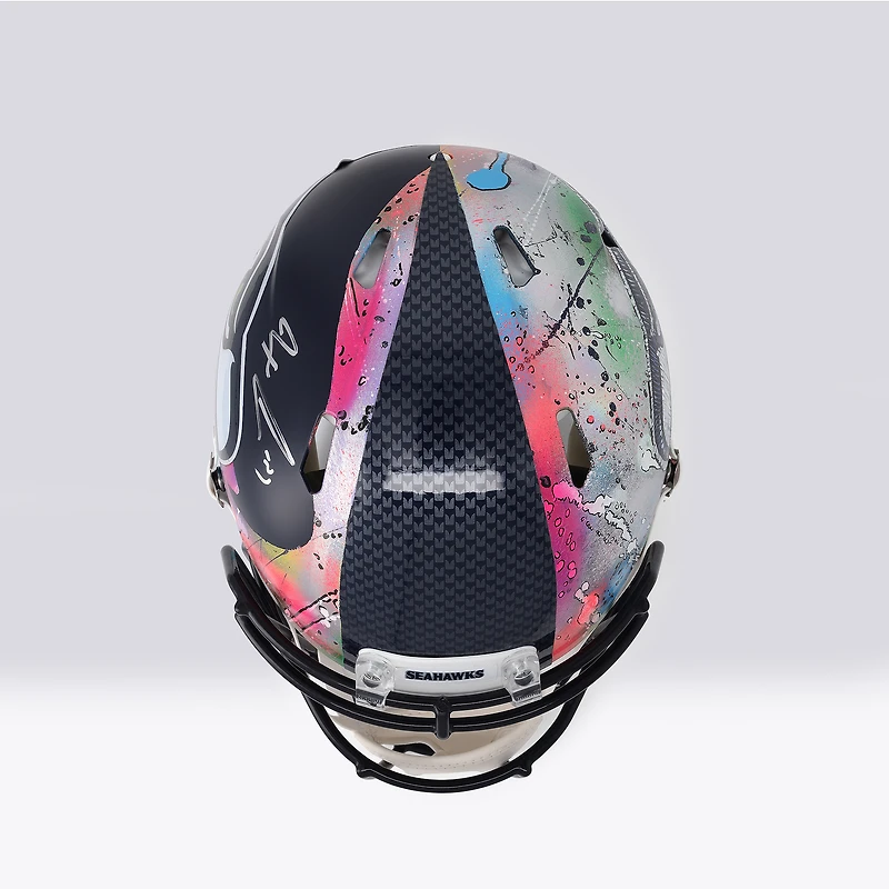 Jaxon Smith-Njigba Seattle Seahawks Autographed Riddell Speed Authentic Helmet - Art by Shawn Voelker - NF70444444