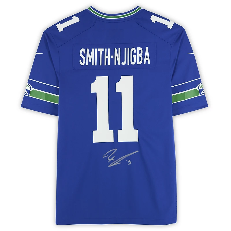 Maillot Nike rétro dédicacé par Jaxon Smith-Njigba des Seattle Seahawks