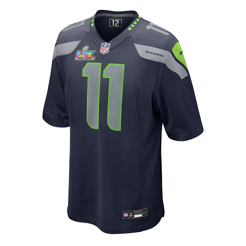 Maillot de match universitaire Nike bleu marine autographié par Jaxon Smith-Njigba des Seahawks de Seattle, champions du Super Bowl LX
