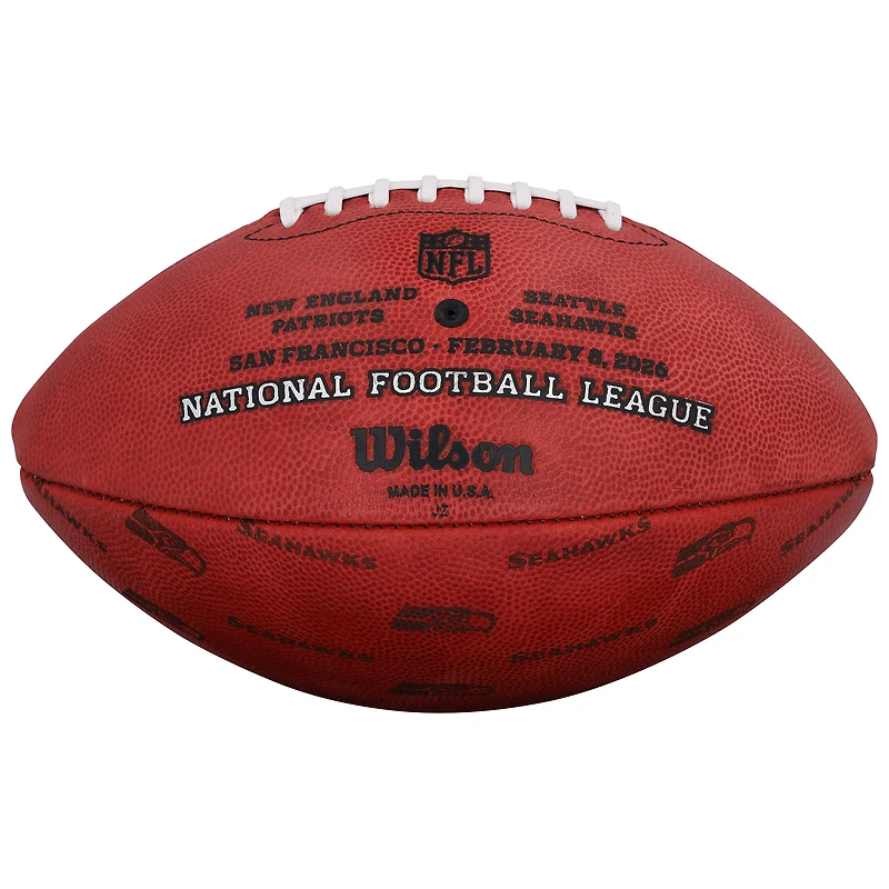 Ballon de football américain Wilson Duke, signé par Jaxon Smith et Njigba, des Seahawks de Seattle, champions du Super Bowl LX.