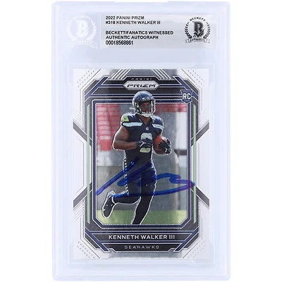 Kenneth Walker III Seattle Seahawks Autographed 2022 Panini Prizm #318 Beckett Fanatics Witnessed Authenticated Rookie Card